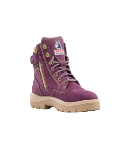 STEEL BLUE 892861 WOMENS 6" SOUTHERN CROSS ZIP STEEL TOE WORK BOOTS, PURPLE