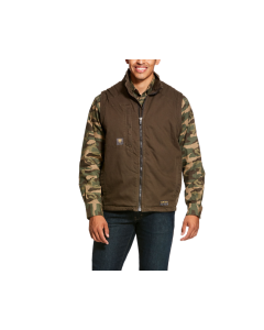 ARIAT 10027866 MEN'S REBAR WASHED DURACANVAS INSULATED VEST, BROWN