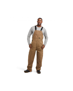 ARIAT 10032505 MEN'S REBAR DURACANVAS STRETCH INSULATED BIB OVERALL, KHAKI