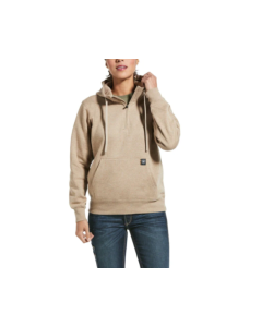 ARIAT 10032912 WOMENS REBAR SKILL-SET 1/2 ZIP HOODIES, OATMEAL/BEIGE