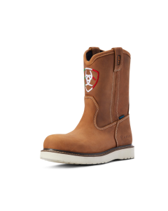 ARIAT 10042497 REBAR WEDGE ORGULLO MEXICAO WATERPROOF WORK BOOT, AGED HONEY