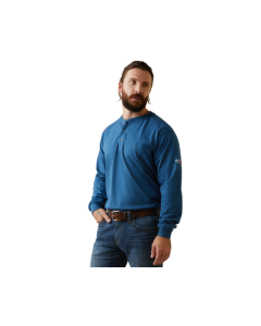ARIAT 10043478 MENS FR AIR HENLEY LS TOP, LARKSPUR