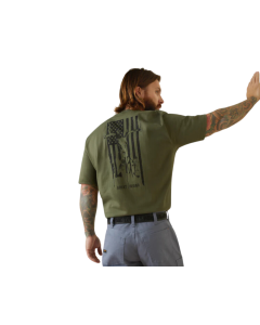 ARIAT 10043827 MEN'S REBAR COTTON STRONG AMERICAN OUTDOOR SS TEE, BEETLE