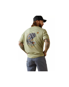 ARIAT 10043832 MEN'S REBAR CASTING BASS SS T-SHIRT, DESERT SAGE