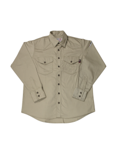 BLUE COLLAR FR BC0201FR-KH MENS 100% COTTON BUTTON FR SHIRT KHAKI