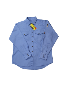 BLUE COLLAR FR BC0201FR-LB MENS 100% COTTON BUTTON FR SHIRT LIGHT BLUE