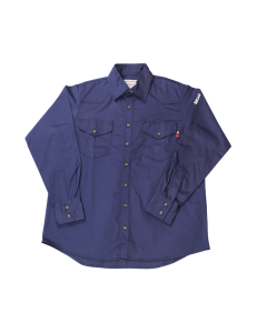 BLUE COLLAR FR BC0201FR-NV MENS 100% COTTON BUTTON FR SHIRT NAVY