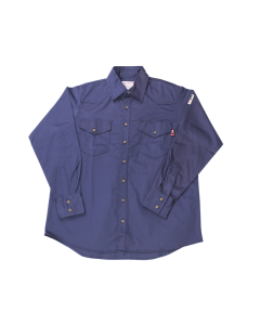 BLUE COLLAR FR BC0202FR-NV MENS 100% COTTON SNAP FR SHIRT NAVY