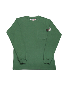 BLUE COLLAR FR BC0204FR-GN MENS 100% COTTON FR CREW NECK HUNTER GREEN