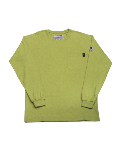 BLUE COLLAR FR BC0204FR-LN MENS 100% COTTON FR SHIRT CREW NECK LINDEN GREEN