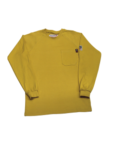 BLUE COLLAR FR BC0204FR-YL MENS 100% COTTON FR CREW NECK T-SHIRT YELLOW