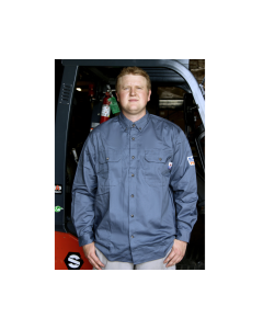 BLUE COLLAR FR BC0206FR-GY MENS 100% COTTON FR VENTED SHIRT GREY