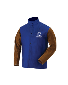 BLACK STALLION FRB9-30C/BS FR COTTON & COWHIDE HYBRID WELDING JACKET, ROYAL BLUE