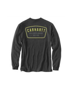CARHARTT 105425 RELAXED FIT HEAVYWEIGHT LS POCKET CRAFTED GRAPHIC TEE, CARBON HETH