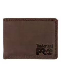 TIMBERLAND DP0020/73 PULLMAN MEN'S LEATHER RFID WALLET WITH REMOVEABLE FLIP POCKET CARD CARRIER, DARK BROWN