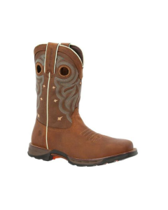 DURANGO DRD0416 WOMENS 10" WATERPROOF STEEL TOE PULL ON WORK BOOTS