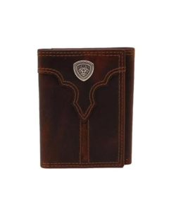 M & F A3550102 MENS ARIAT WESTERN TRIFOLD CENTER BUMP SHIELD, BROWN