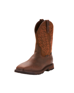 ARIAT 10024992 MENS GROUNDBREAKER WATERPROOF STEEL TOE PULL ON WORK BOOTS