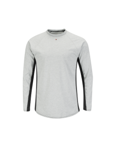 BULWARK MPS8GY 5.5OZ MENS FR BASELAYER W/MESH GUSSET LONG SLEEVE T-SHIRT GREY