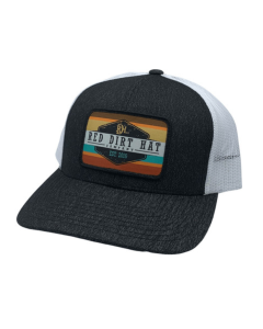 RED DIRT HAT CO RDHC168 ARMY SUNSET, HEATHER BLK/WHITE