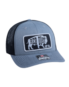 RED DIRT HAT CO RDHC62 BLACK ORIGINAL BUFFALO, HEATHER GREY/BLK