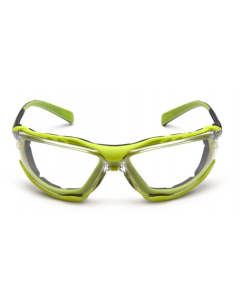 PYRAMEX SBL9310STM BLACK/LIME FRAME CLEAR LENS Z87 SAFETY GLASSES