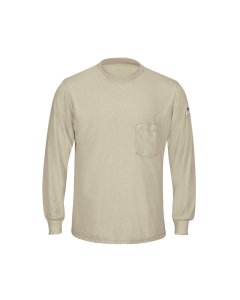 BULWARK SMT8KH MENS FR LIGHTWEIGHT LONG SLEEVE T-SHIRT KHAK