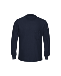 BULWARK SMT8NV MENS FR LIGHTWEIGHT LONG SLEEVE T-SHIRT NAVY