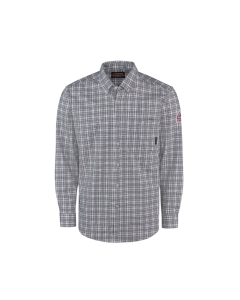 BULWARK STG2CH MENS FR PRINTED KNIT LONG SLEEVE SHIRT CHARCOAL