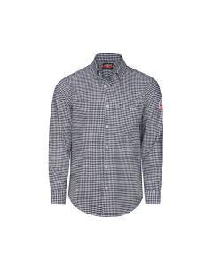 BULWARK STG2NV MENS FR PRINTED KNIT LONG SLEEVE SHIRT NAVY