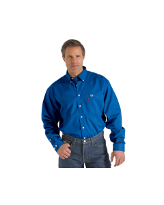 CINCH WLW3001011 MENS FR SOLID BUTTON DOWN LONG SLEEVE SHIRT BLUE